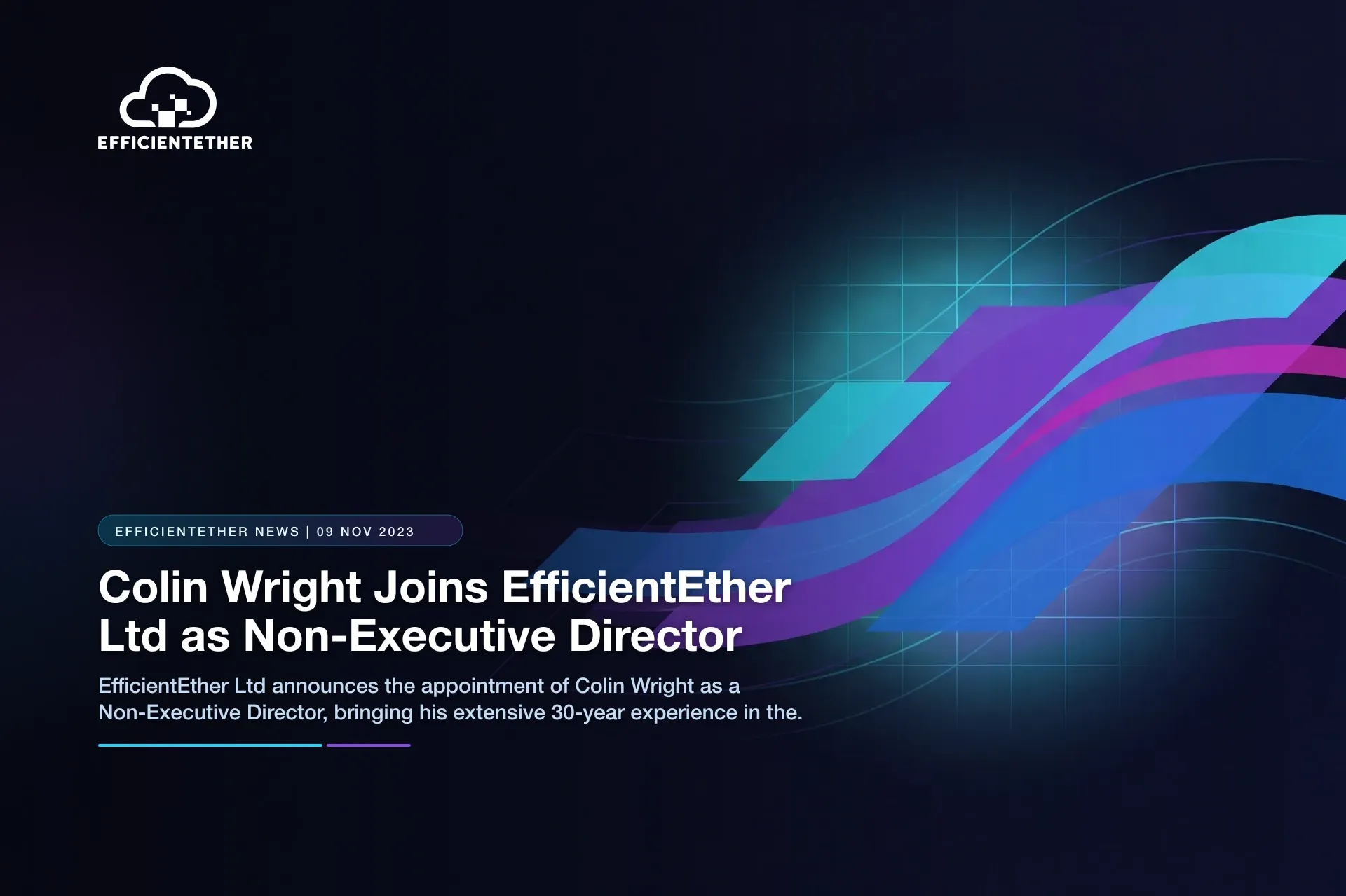 Colin Wright Joins EfficientEther Ltd as Non-Executive Director